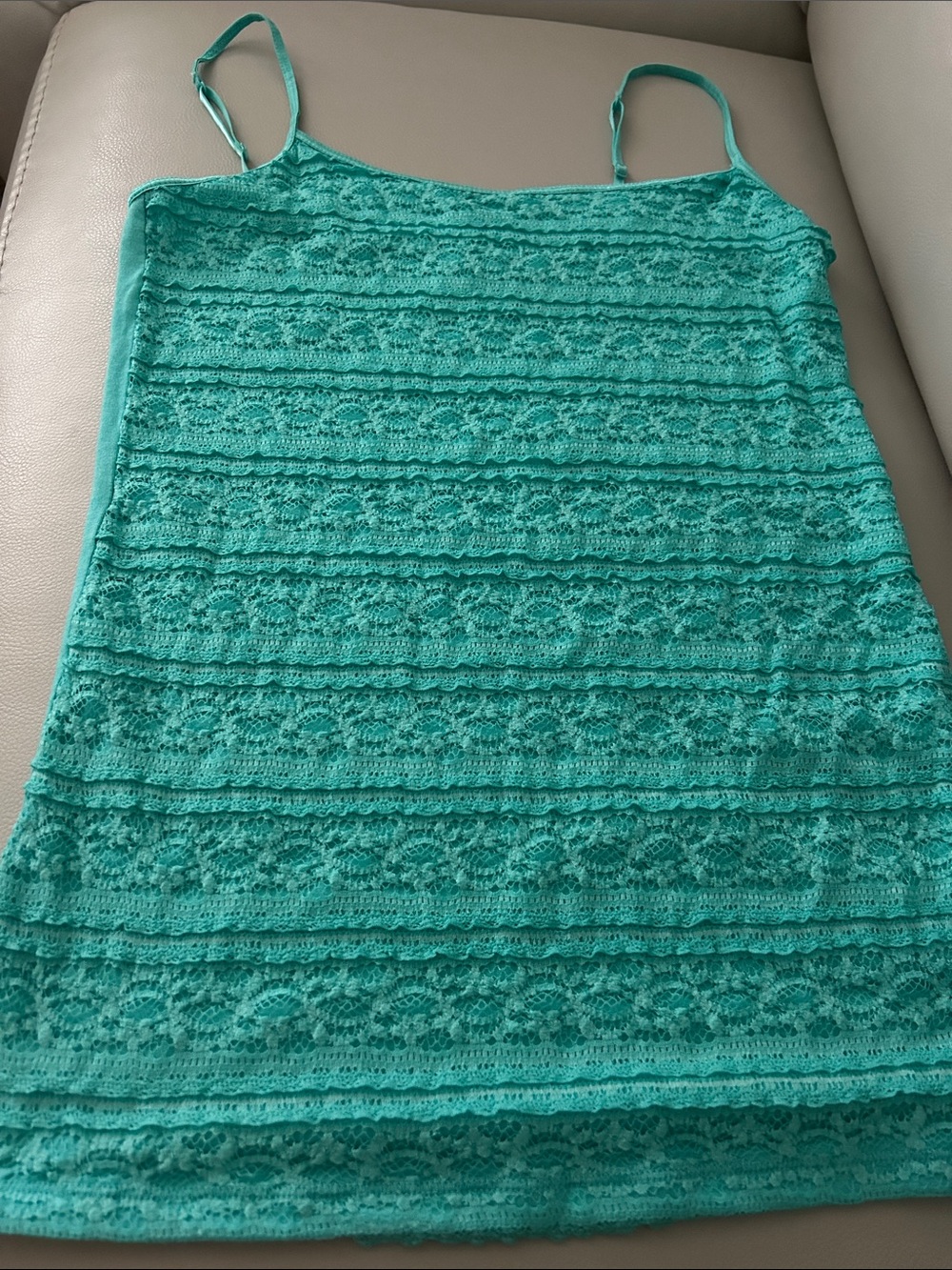 Aeropostale Turquoise Lace Camisole Tank Top